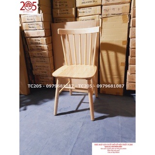 Ghế Bàn Ăn, Ghế Làm Việc, Ghế Bàn Ăn song tiện ANHSON1016 gỗ cao su màu tự nhiên
