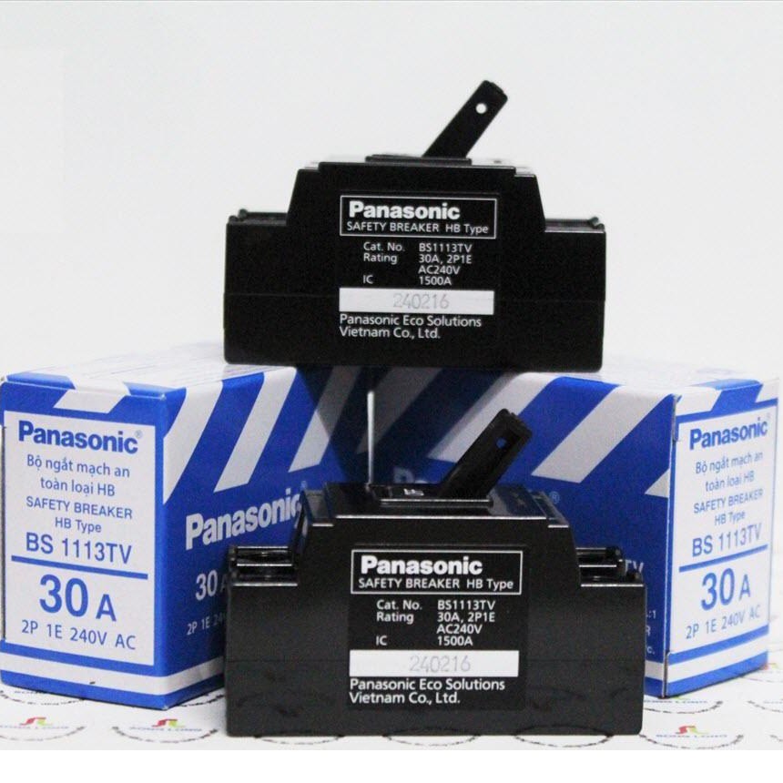 Panasonic - CB cóc (ĐEN) / Cầu dao BẢO VỆ QUÁ TẢI và NGẮT MẠCH HB 2P1E ( 6A / 10A / 15A / 20A / 30A / 40A) - Chính hãng