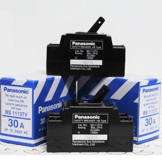 Panasonic - CB cóc (ĐEN) / Cầu dao BẢO VỆ QUÁ TẢI và NGẮT MẠCH HB 2P1E ( 6A / 10A / 15A / 20A / 30A / 40A) - Chính hãng