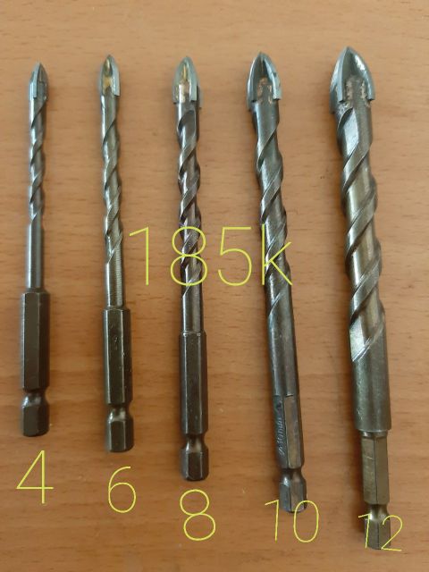 Bộ mũi khoan lục giá đa năng giá hủy diệt  bộ 5 mũi .