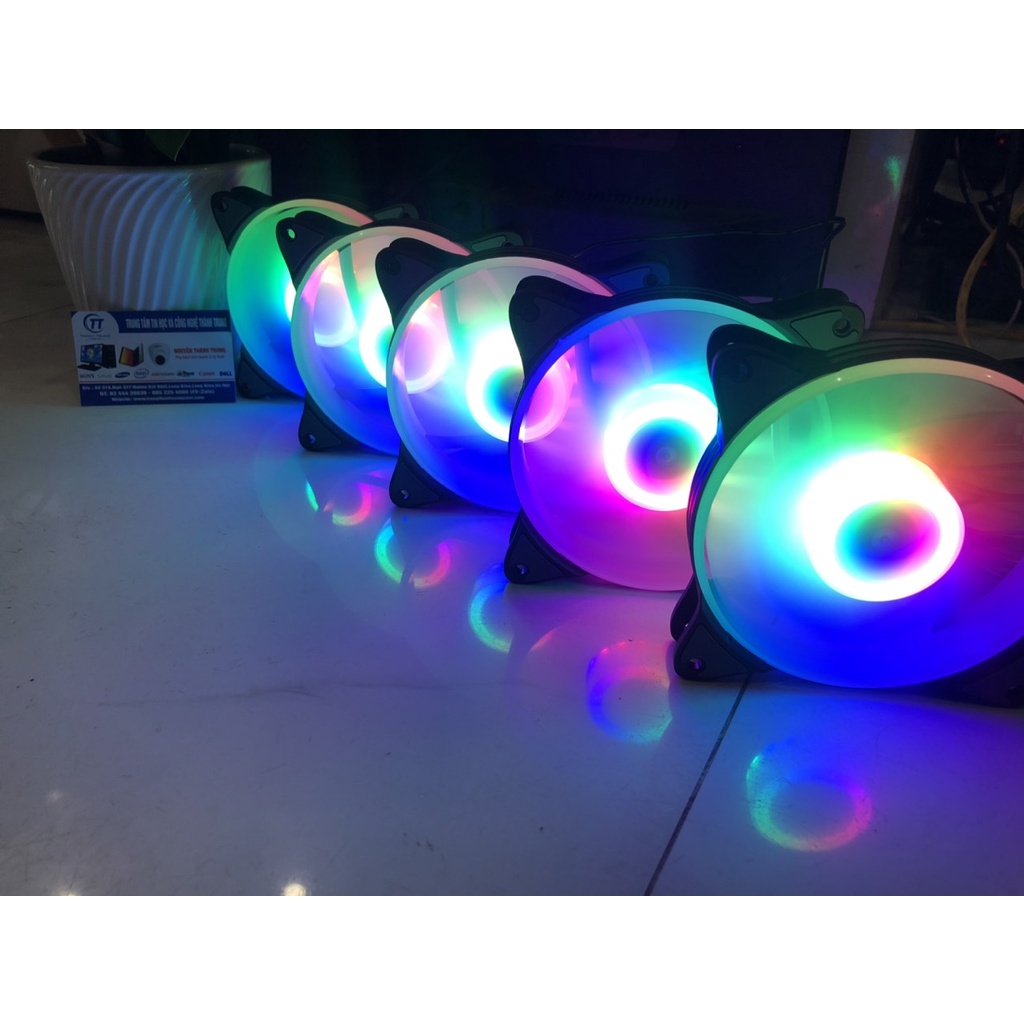 Quạt tản nhiệt Fan Led COOLMOON X1 RGB LED TÂM (Không cần Hub)