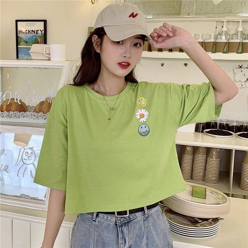 Áo Thun Cotton Ngắn Tay Dáng Rộng Phong Cách Hàn Quốc Dễ Phối Đồ Cho Nữ WT-TX-401