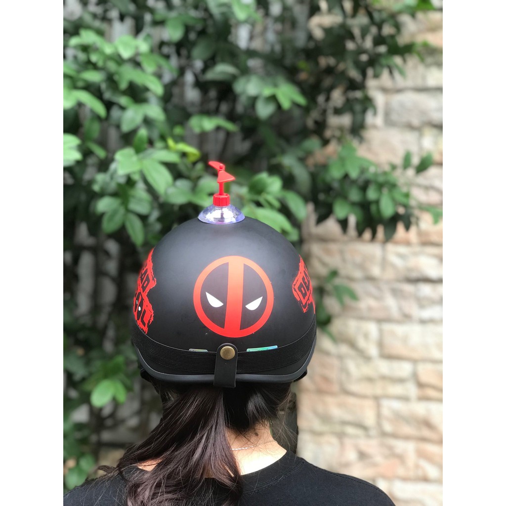 Nón Bảo Hiểm 1/2 DEADPOOL Siêu Xinh + Chong Chóng + Kính Phi Công/ Kính UV400