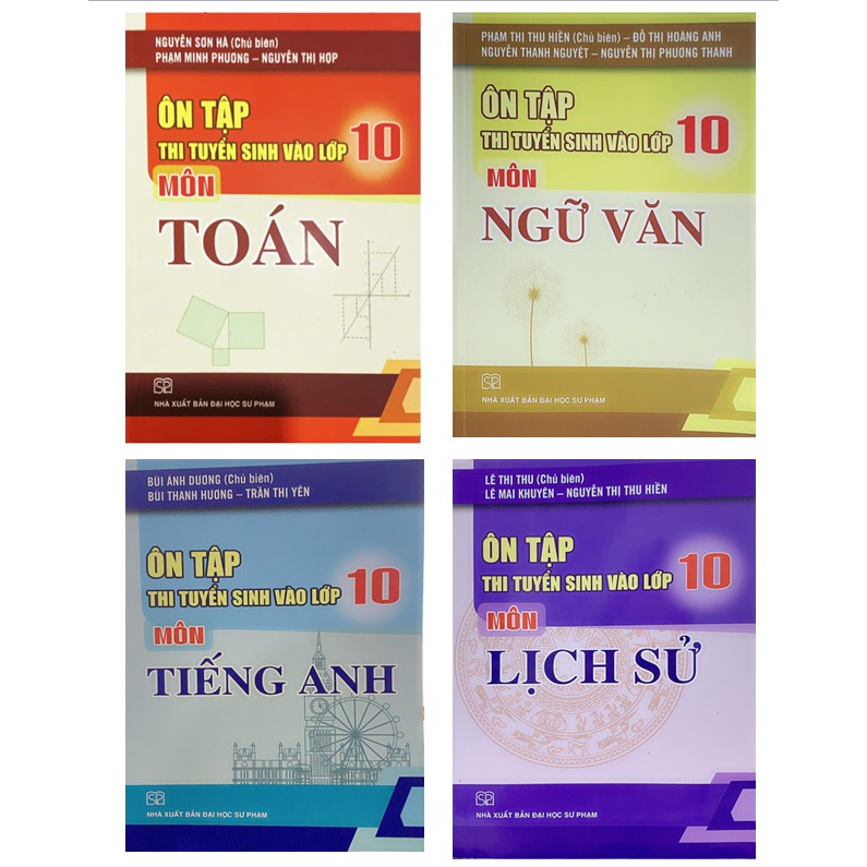 Sách - Combo Ôn tập thi tuyển sinh vào lớp 10 ( Toán + Ngữ văn + Tiếng anh + Lịch sử) Năm Học 2022 - 2023 (Mới nhất)