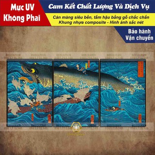 Tranh Nhật Tametomo Được Giải Cứu Khỏi Quái Vật Biển Bởi Tengu