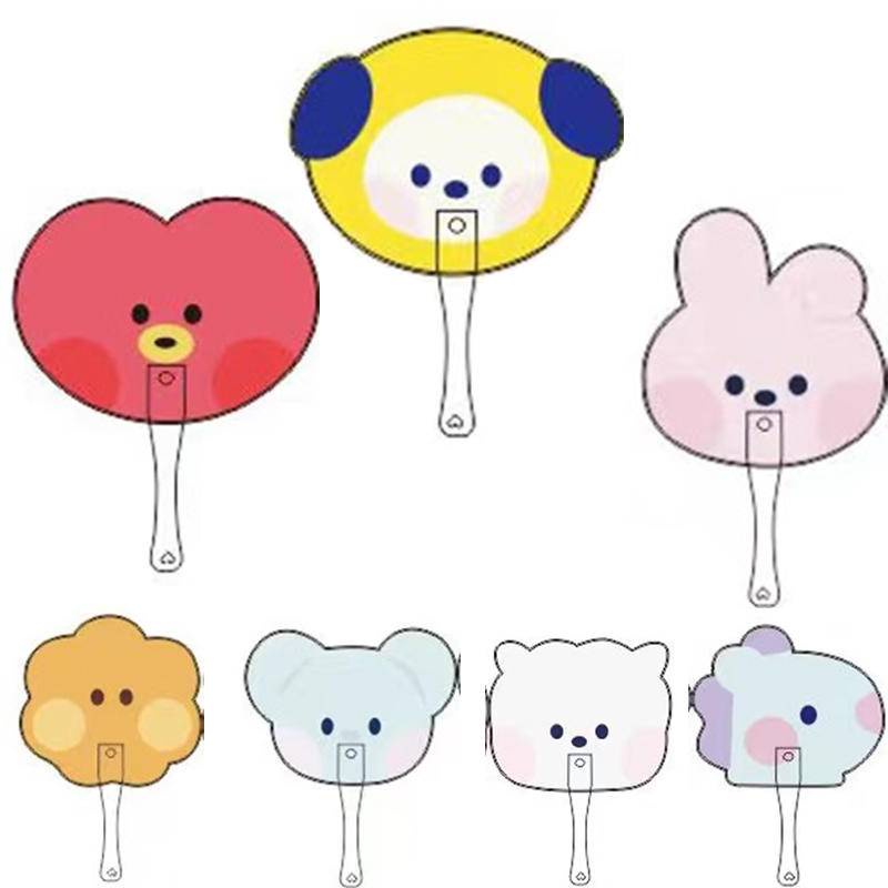 Quạt Xếp Cầm Tay BTS BT21 Bằng Vải Có Thể Gấp Gọn Làm Quà Tặng Đám Cưới Du Lịch Làm Quà Tặng CHIMMY COOKY KOYA MANG RJ SHOOKY TATA