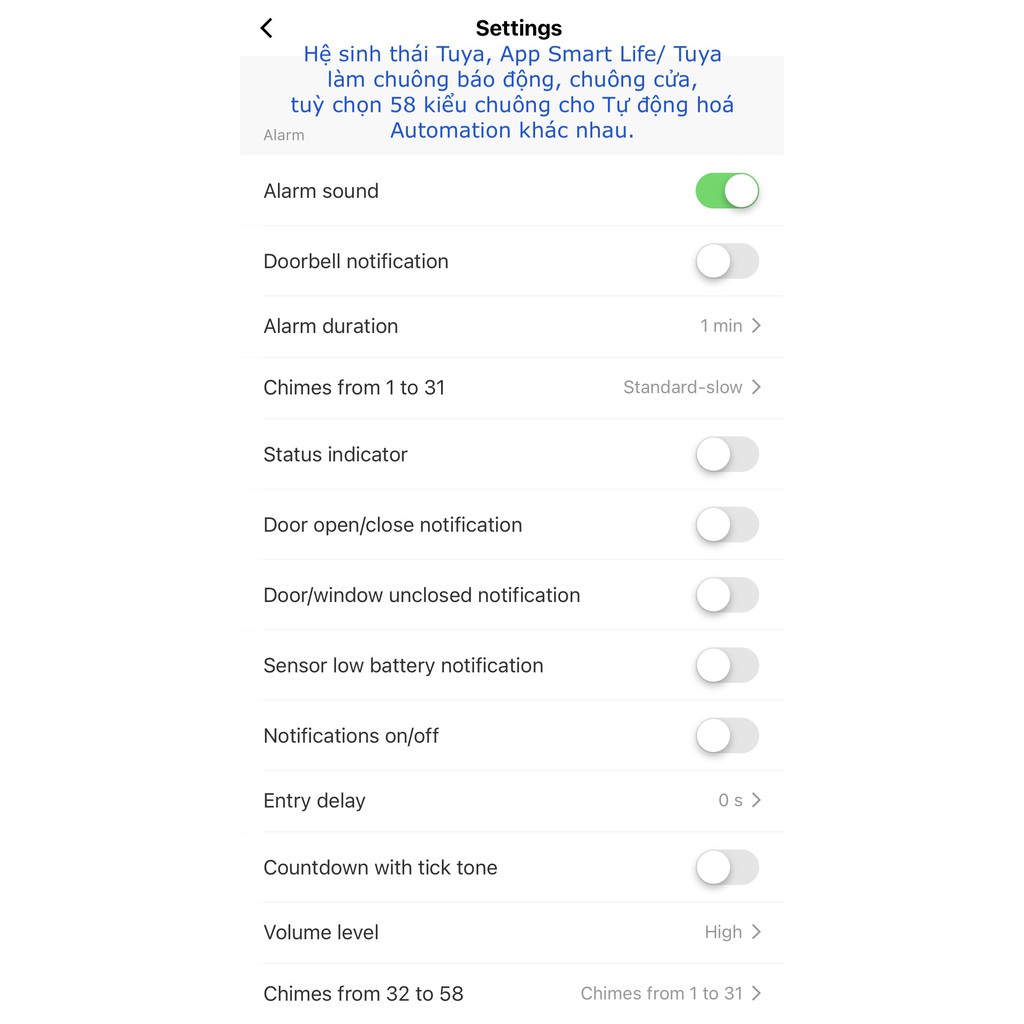 Chuông cửa kiêm báo động dành cho hệ sinh thái Tuya (Tuya Wifi Siren with Door Bell), App Smart Life/ Tuya