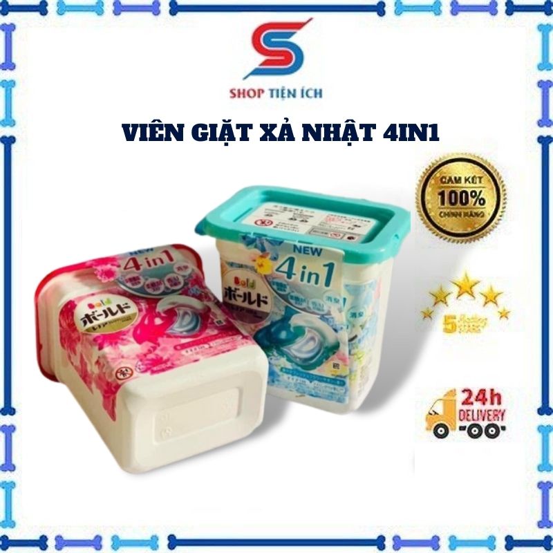 Viên giặt quần áo Gel Ball Bold 3D Viên giặt xả Nhật Bản 4in1 hộp 12 viên -Shop Tiện ích