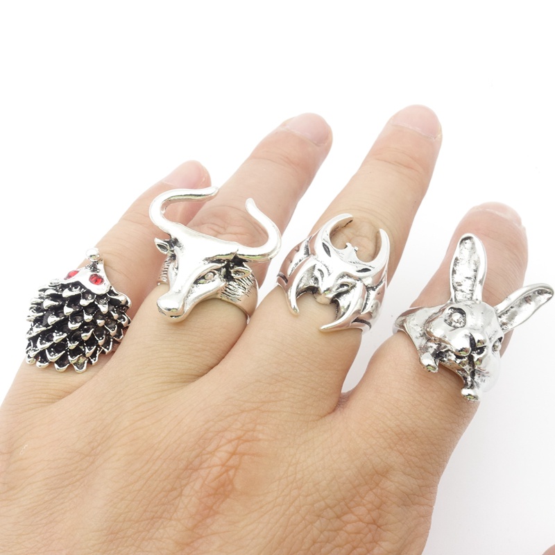 Bộ 50 Nhẫn Hình Đầu Lâu Phong Cách Punk Cổ Điển Dễ Thương Thời Trang Cho Nam Và Nữ