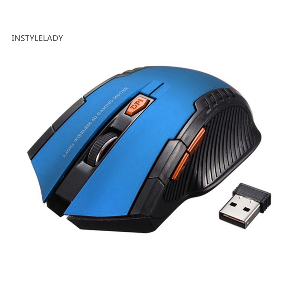 ✌ly 2.4G Wireless 6 Keys 1600DPI Auto Sleep Optical Gaming Mouse Mice for PC Laptop