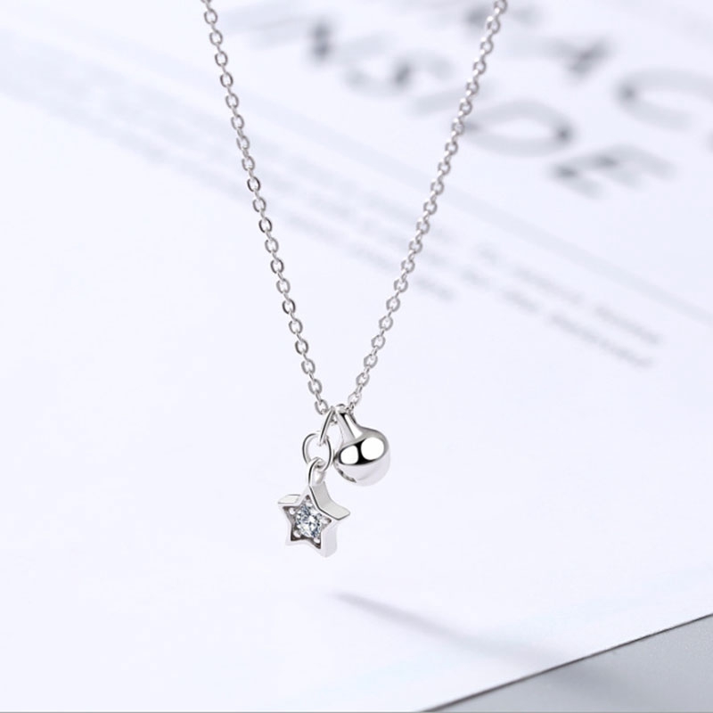 Vòng Cổ Necklace Charm Silver Star Crystal Clavicle Chain Necklaces Women Accessories