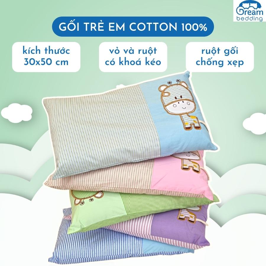 Gối trẻ em 30x50cm cotton 100% họa tiết hươu dễ thương cho bé Dream bedding