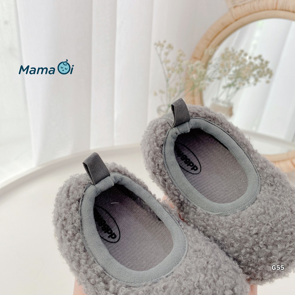 Giày búp bê lông xù màu xám tập đi cho bé của Mama Ơi - Thời trang cho bé