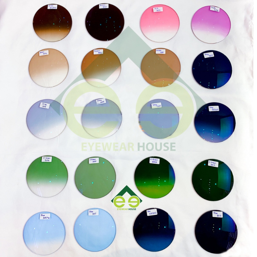 Tròng kính cận/viễn/loạn màu Chemi chống trầy, chói, UV, chống bám vân tay, bám bụi, loang nước (mỏng hơn 30% cho độ cao