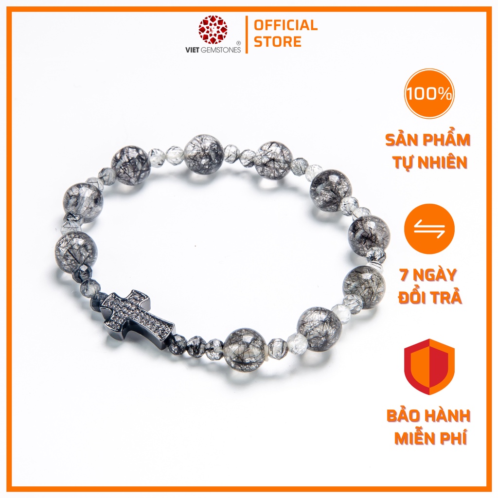 Vòng chuỗi mân côi TA tóc đen tự nhiên 100% - Cho lời nguyện cầu thêm đẹp | VietGemstones