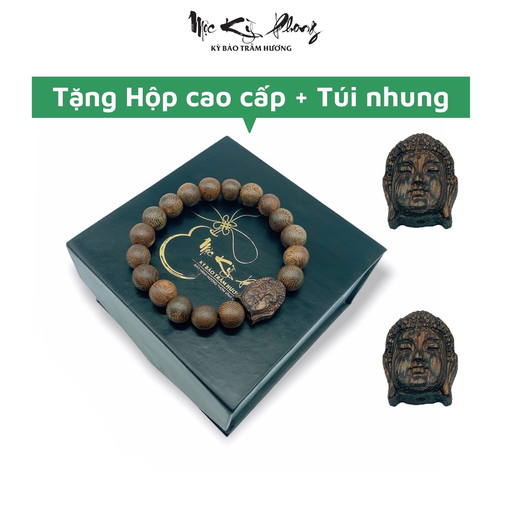 Vòng Trầm Hương 8/10/12mm Mix Mặt Phật MỘC KỲ PHONG - Hàng Tự Nhiên Bảo Hành Trọn Đời