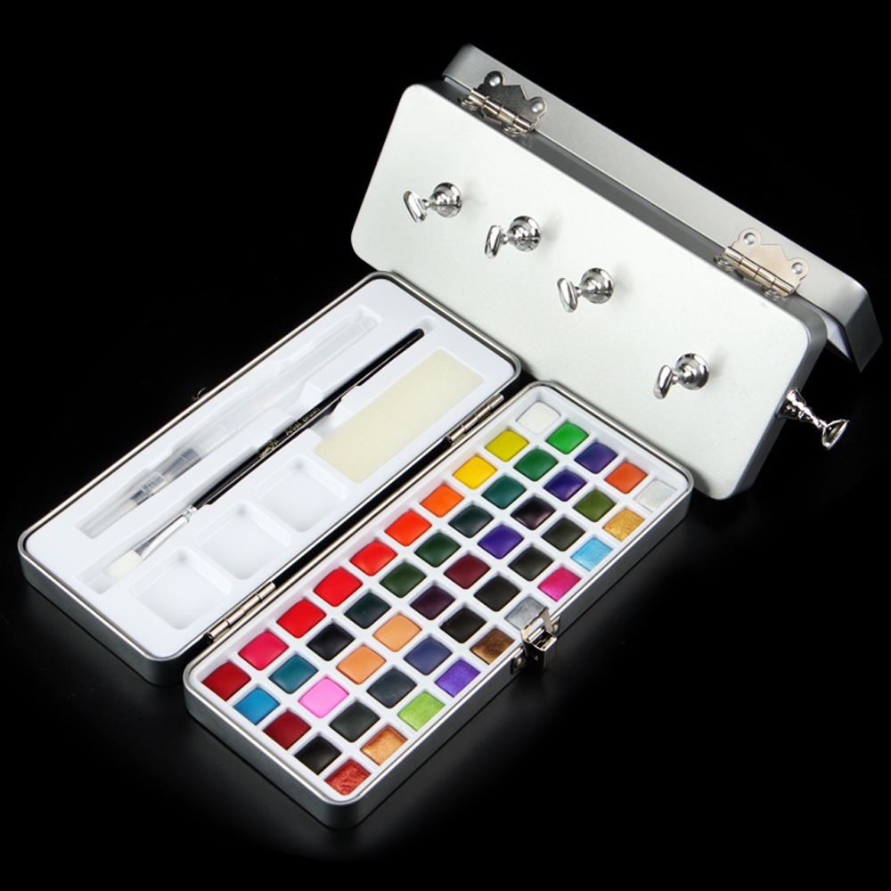 SeamiArt Watercolor Nail Art Set  50 Color Basic Nail Polish Brush 202 * 82 * 33mm