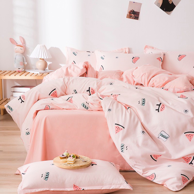 Bộ Chăn Ga Gối, Ga Giường Cotton Poly Set 5 Món, 4 Món M2, M6, M8, 2M2 Hè Thu, Miễn Phí Bo Chun | BigBuy360 - bigbuy360.vn