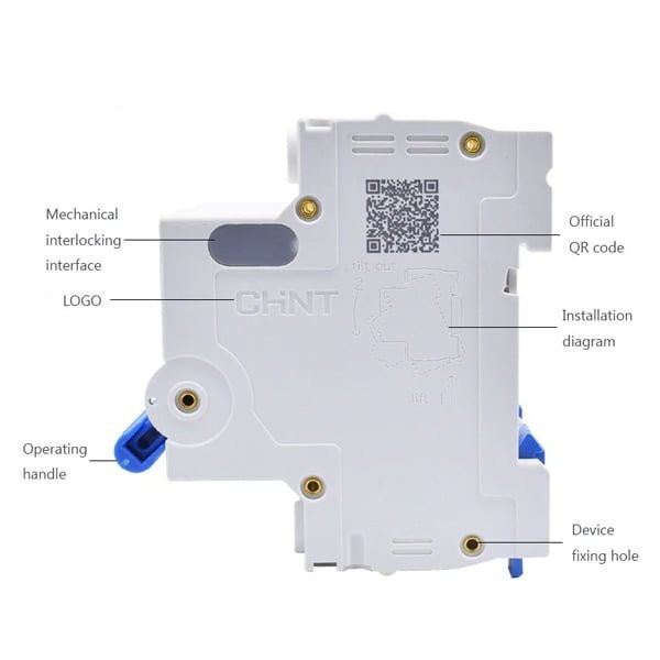 Cầu dao Aptomat an toàn MCB NXB-63 2 Pha 6A - 63A dòng cắt 6kA, Hãng CHINT (Hàng chính hãng xuất khẩu)