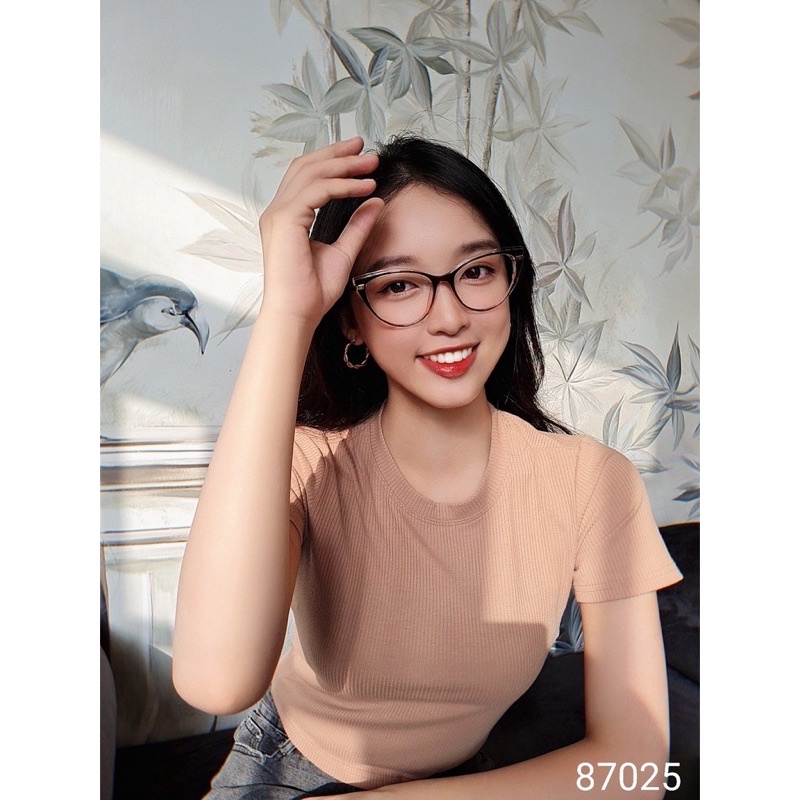 Kính mắt mèo cao cấp càng lò xo 87025, kính cận kim loại chống ánh sáng xanh, UV400  Jolie eyewear