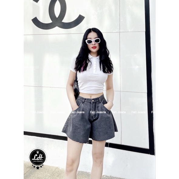 Quần short nữ jean kiểu ống xoè chân váy