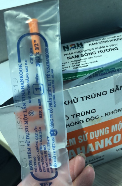 HỘP 100 cây BƠM KIM TIÊM TIỂU ĐƯỜNG INSULIN 1CC 1ML 100iu (30G) VINAHANKOOK