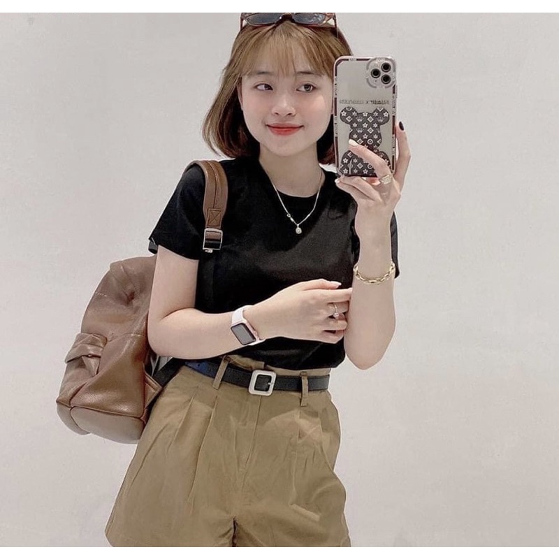 Áo Thun Trơn Basic Cổ Tròn Cotton 4 Chiều Cao Cấp, Co Giãn, Thoáng Mát - ĐEN - GUNN T-SHIRT