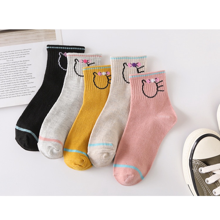 Tất Vớ nữ Ulzzang cao cổ hình mèo dễ thương BAG U TMEO089