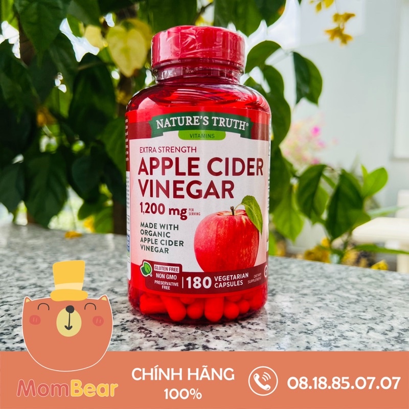 [Ship Nhanh] Giấm Táo Apple Cider Vinegar hỗ trợ giảm cân 180 viên của Mỹ