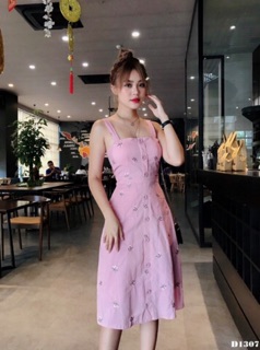 Đầm thêu 2 dây (3 màu)