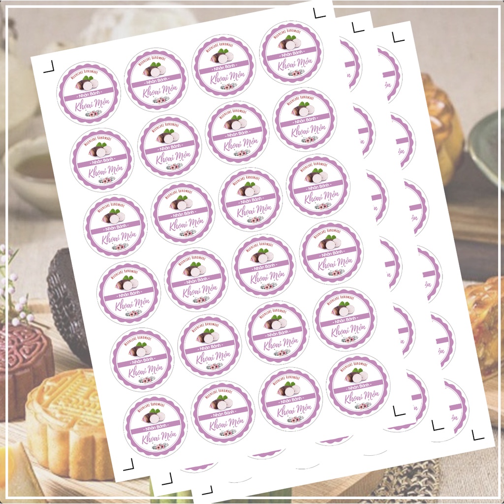 SET 150 Tem Dán Bánh Trung Thu Size 2,5cm - nhiều mẫu - nhiều màu