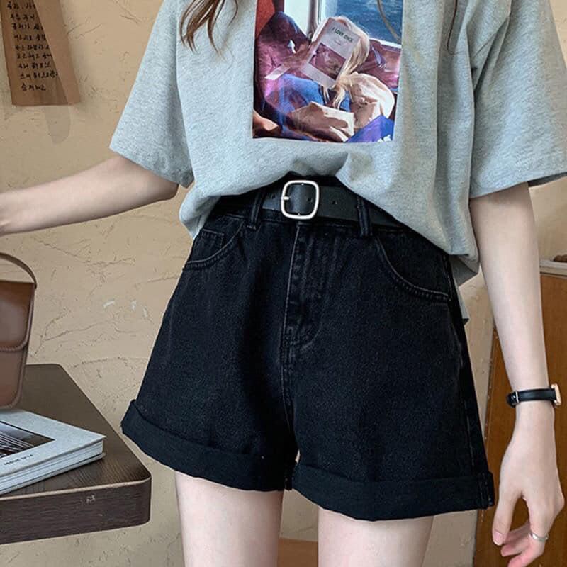 (S99) Quần sooc jeans nữ kèm đai