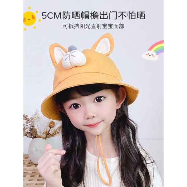 Mũ cho bé trai bé gái vành tròn hoạ tiết mũi chuột có tai đáng yêu , phù hợp 6 tháng - 4 tuổi