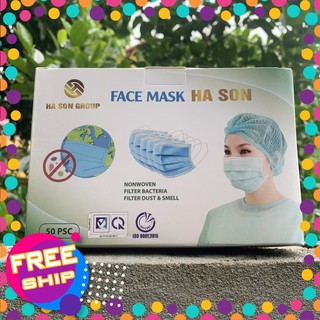 Hộp 50 chiếc khẩu trang 4 lớp hà sơn có giấy kiểm định dbhueshop