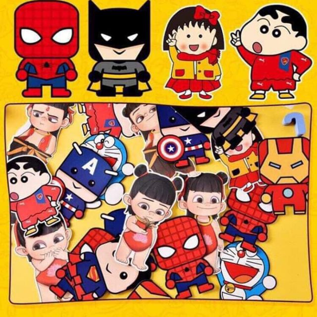 Set 10 Lì Xì 2024 Giáp Thìn Mix Nhân Vật Hoạt Hình Siêu Cute
