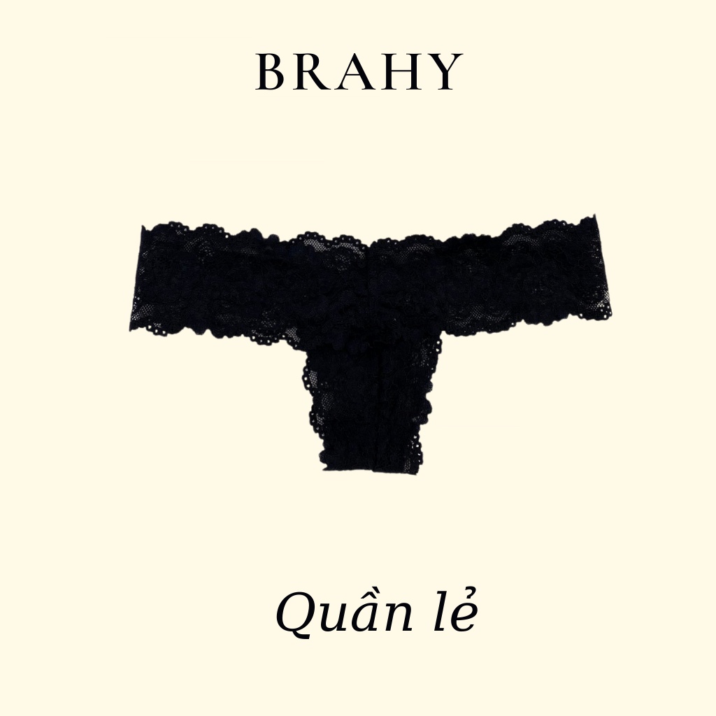 Bộ đồ lót nữ satin đen có mút mỏng hàng thiết kế BRAHY 012