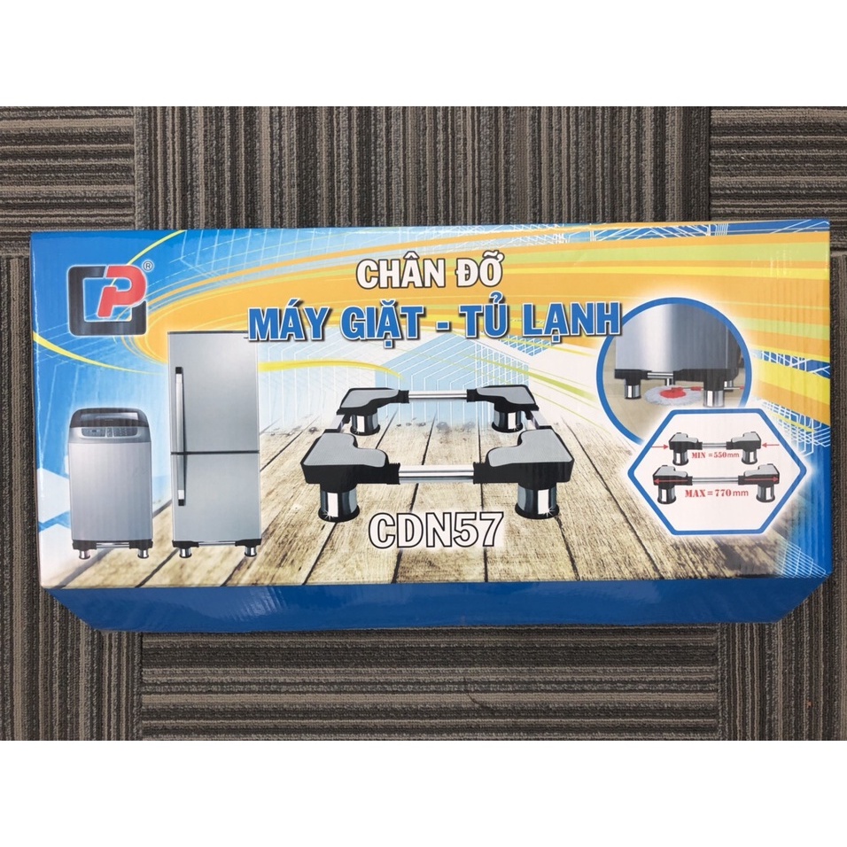 Chân đế tủ lạnh, chân máy giặt đa năng inox cao cấp có thể điều chỉnh kích thước 48-77cm