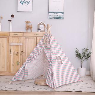 Cotton Teepee Kids Play Tent Portable Children Playhouse Sleeping Backdrop Indoor Game Room 135cm/165cm 
