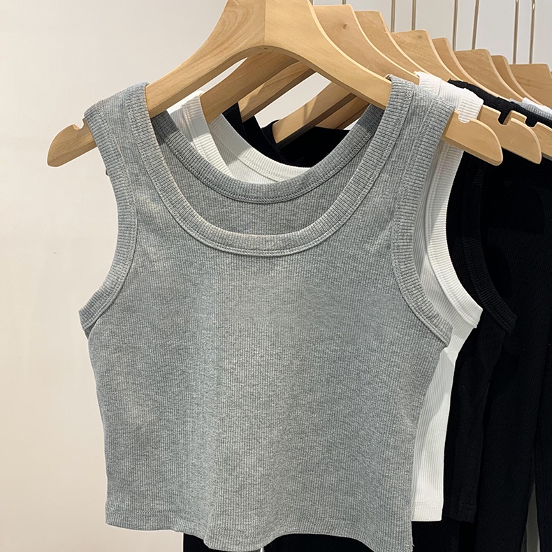 SUXI Áo Ba Lỗ Màu Sắc Đơn Giản Thời Trang Mùa Hè Cho Nữ