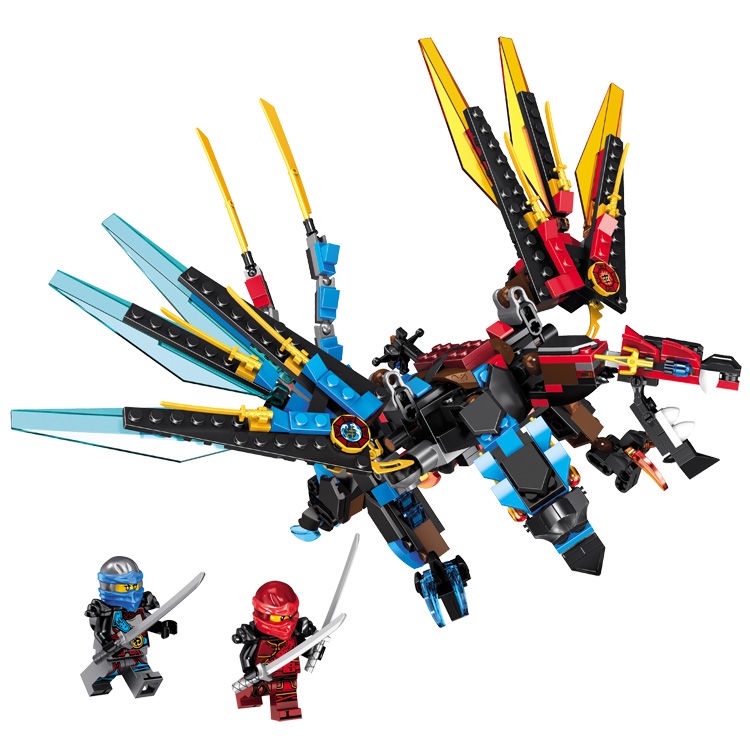 Ninjago Series Kay Ice Fire Rồng nguyên tố hai đầu tương thích với Lego Đồ chơi rồng lắp ráp khối xây dựng