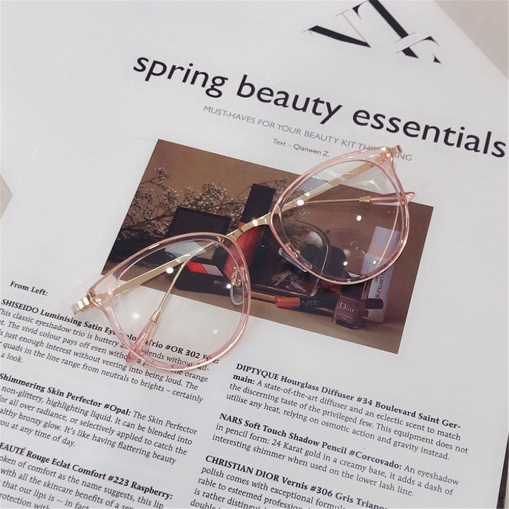 Mắt kính gọng tròn siêu nhẹ họa tiết da báo thời trang cá tính cho nam nữ