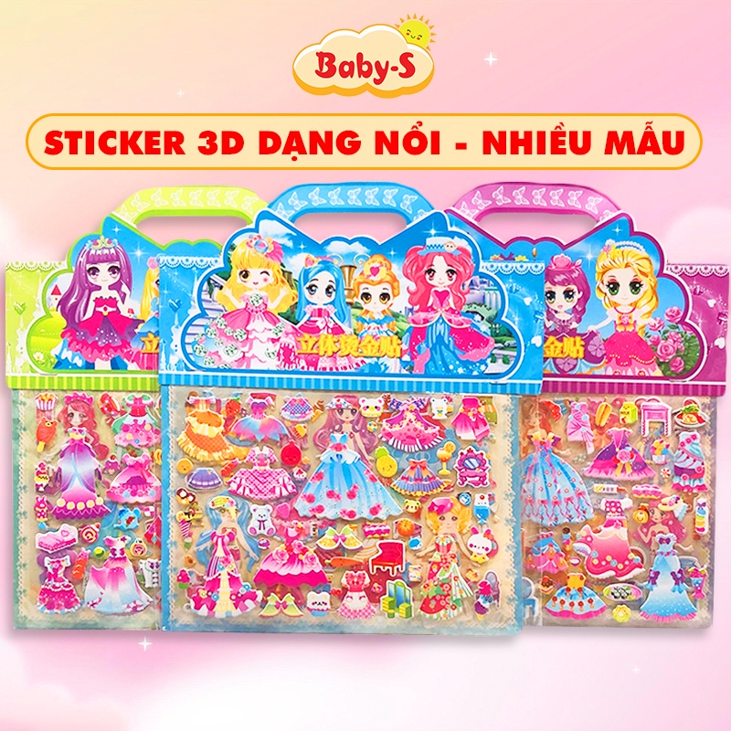 Set sticker công chúa cao cấp Baby-S, Hình dán sticker phối đồ cùng các phụ kiện đáng yêu – SST004