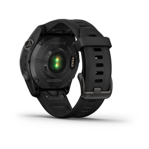 Đồng hồ thông minh Garmin Fenix 7S - Sapphire Solar, Carbon Gray DLC with Black Silicone Band