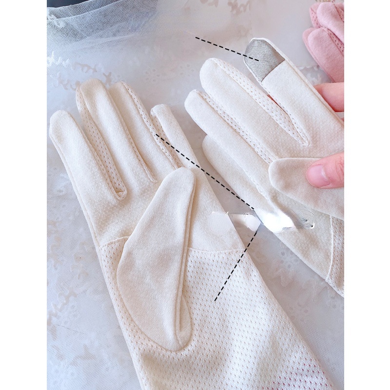 Găng tay cotton bảo vệ chống tia uv thời trang cho nữ