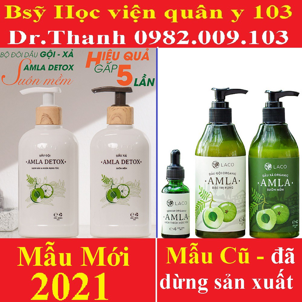 Bộ dầu Gội đầu + Xả Laco Organic Amla detox kèm xịt dưỡng tóc serum ngăn rụng tóc và kích thích mọc tóc siêu HOT