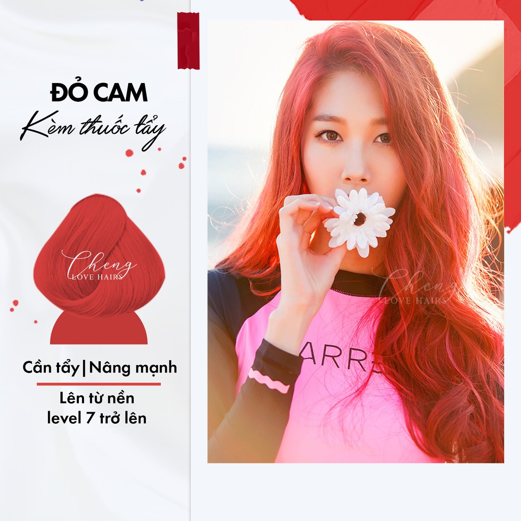 Thuốc nhuộm tóc màu ĐỎ CAM - ORANGE RED Chenglovehairs, Chengloveshair, Chengloveshairs, Chenglovehair | BigBuy360 - bigbuy360.vn