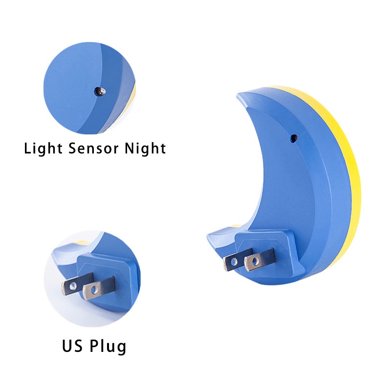 Đèn LED Licer cảm biến ánh sáng hình mặt trăng dùng ban đêm giúp bảo vệ mắt tiết kiệm năng lượng cho phòng ngủ trẻ em