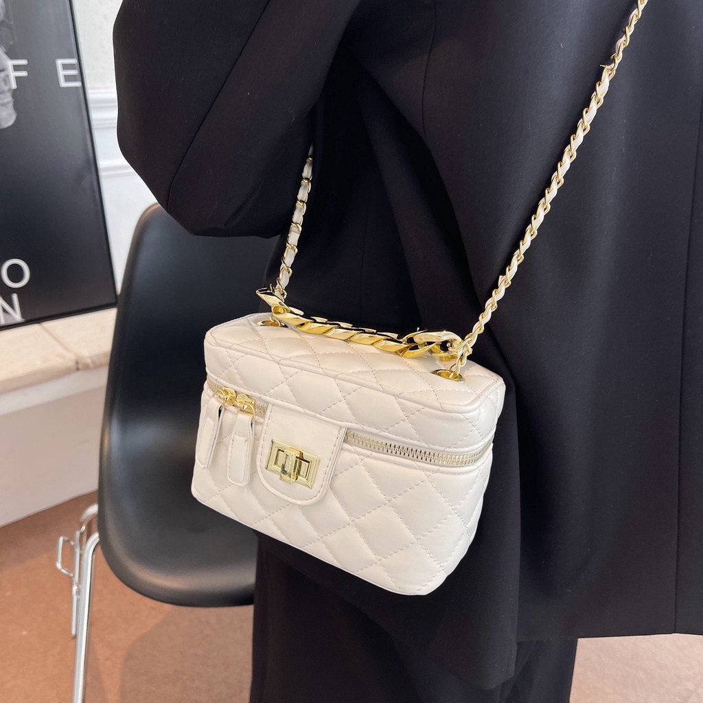 Túi Đeo JASMIN NOIR Chéo Da PU Hình Hộp Mini Đáng Yêu Cho Nữ