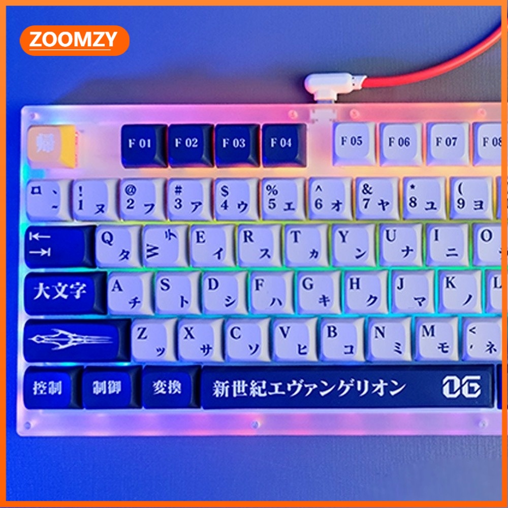 EVA số 6 Keycap 123 Phím nhỏ Trọn bộ Bàn phím cơ PBT Dye-thăng hoa Bàn phím cơ Keycap XDA Cấu hình Anime Keycap Keycap Cá nhân hóa