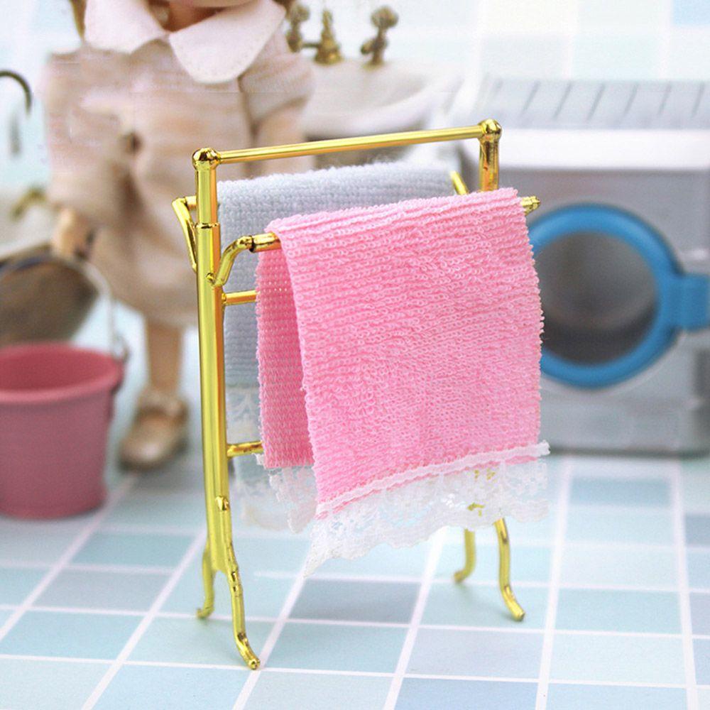 RAINBOW Mô Hình Giá Treo Khăn Tắm Mini Tỉ Lệ 1: 12 Trang Trí Nhà Búp Bê